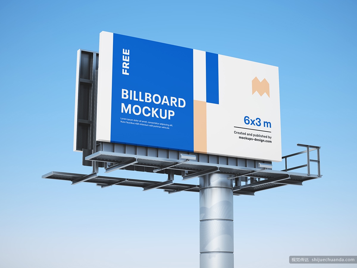 免费户外广告牌psd分层智能样机 free billboard mock