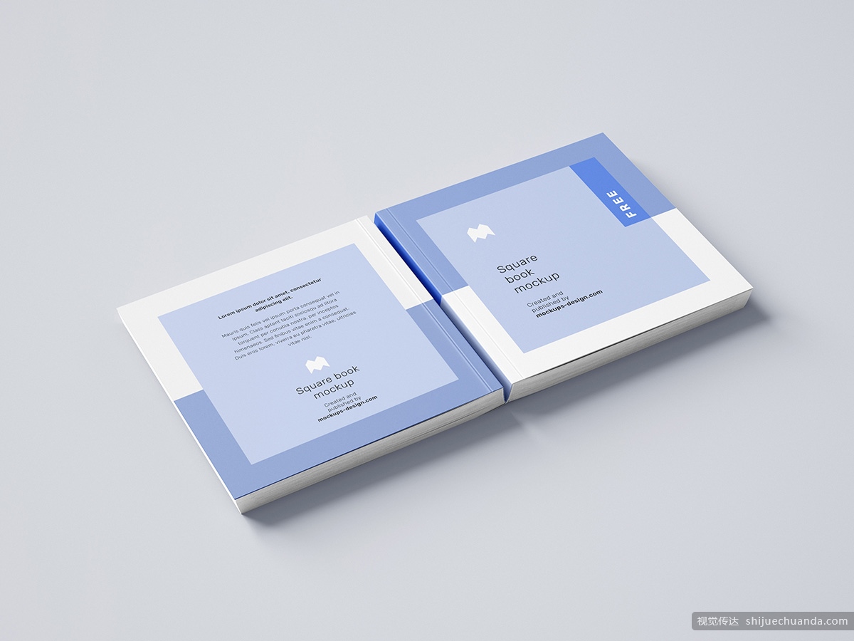 方形书籍展示样机freesquarebookmockup