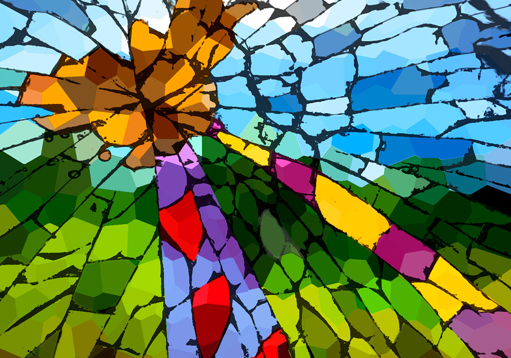 彩色玻璃效果ps动作 stained glass photoshop artwork