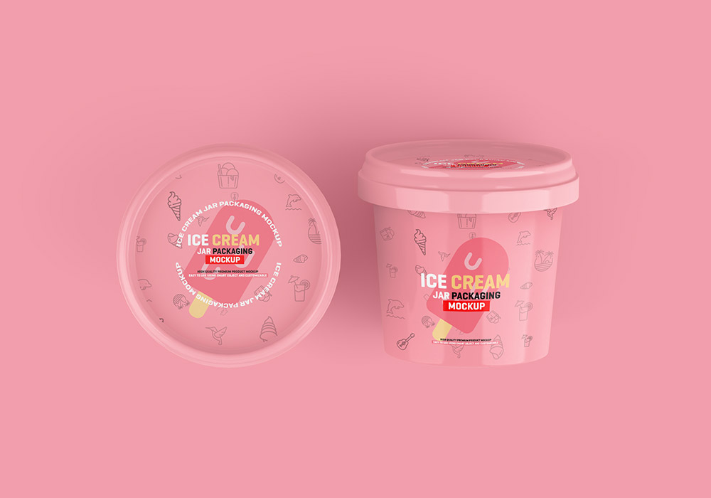 冰淇淋盒子包装样机icecreamjarpackagingmockup