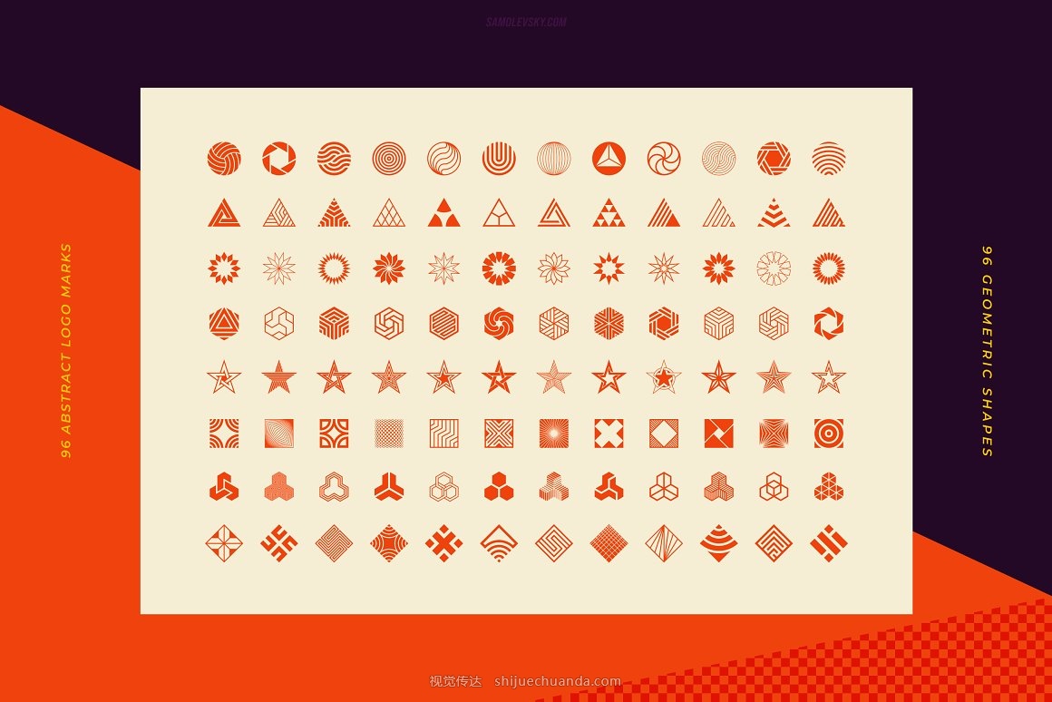 品牌设计抽象概念几何形状LOGO标志设计模板