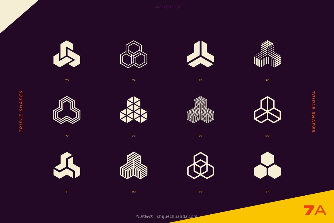 品牌设计抽象概念几何形状LOGO标志设计模板