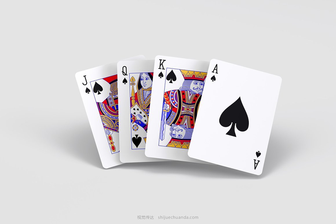 8个纸牌扑克牌样机模型