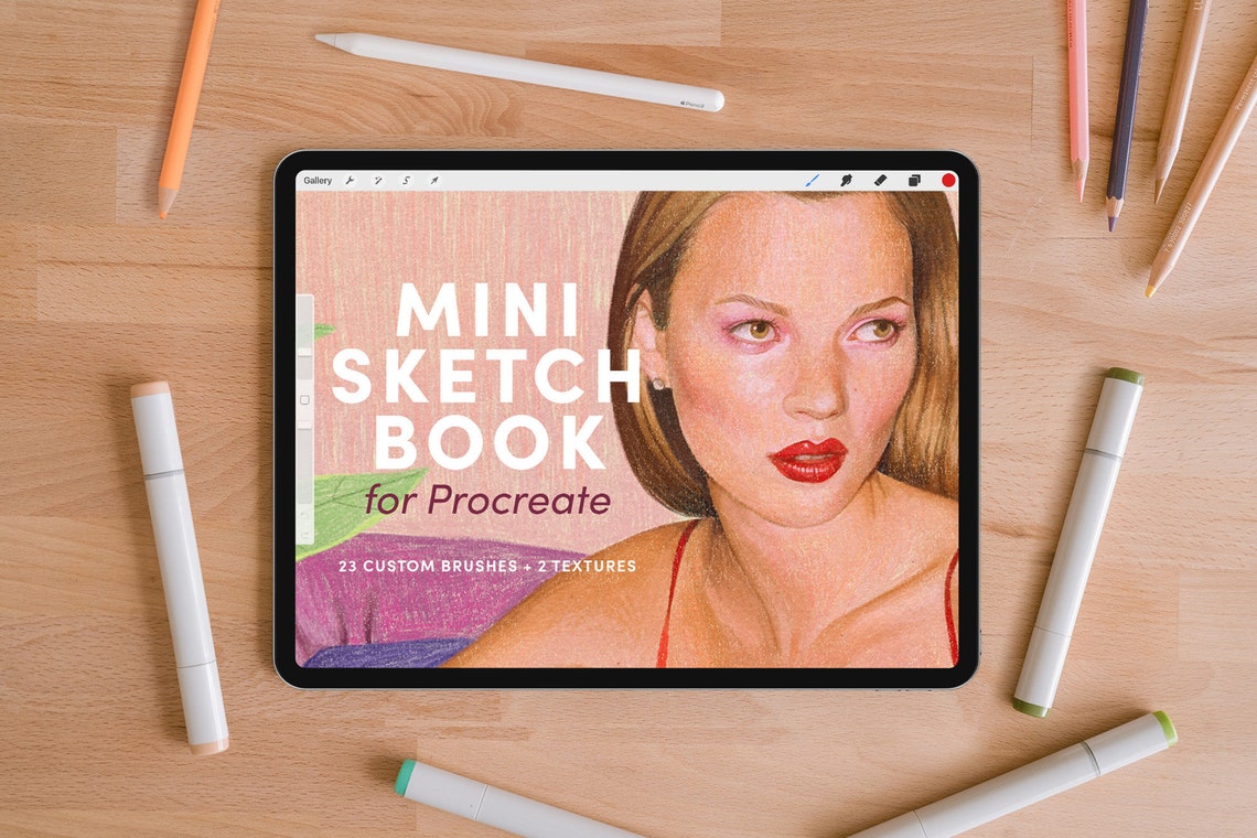 迷你手绘素描笔刷套装 Mini Sketchbook Set-Procreate Brushes
