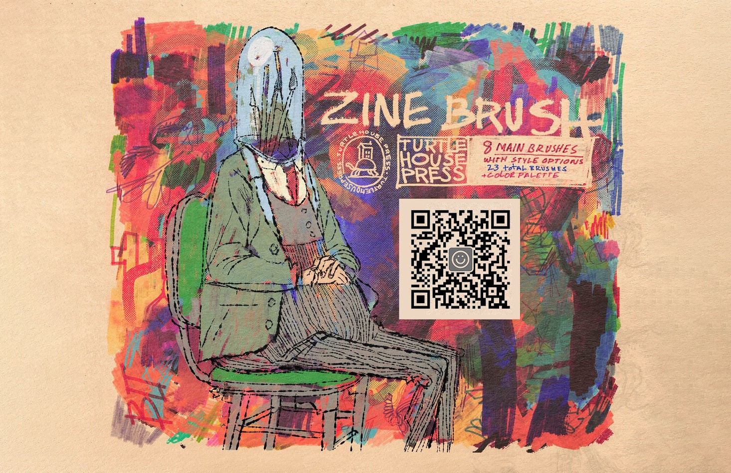 艺术出版插画手绘ipad笔刷 TurtleHousePress-Procreate Zine Brush Pack