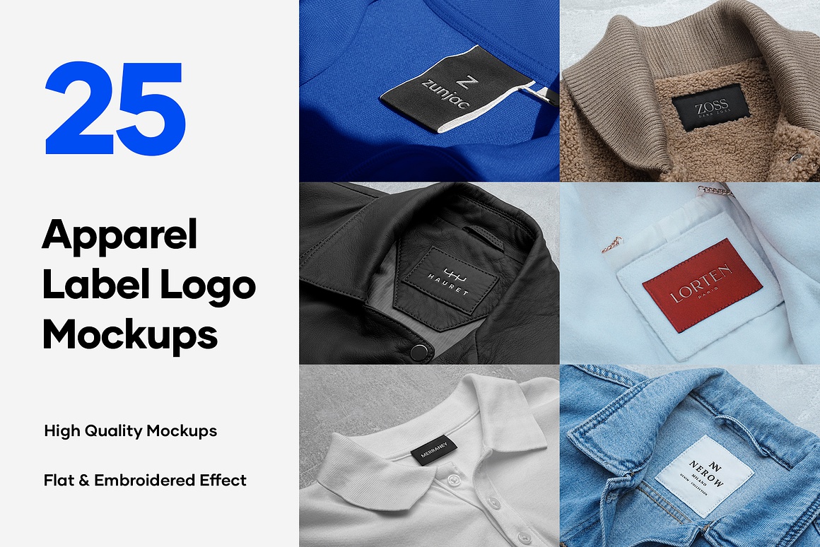服装吊牌和标签LOGO样机 25 Apparel Tag & Labels Logo Mockups
