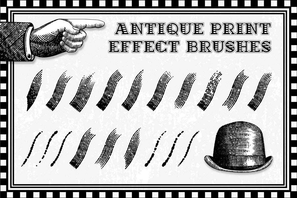 古董印花效果AI画笔 Antique Print Effect Brushes
