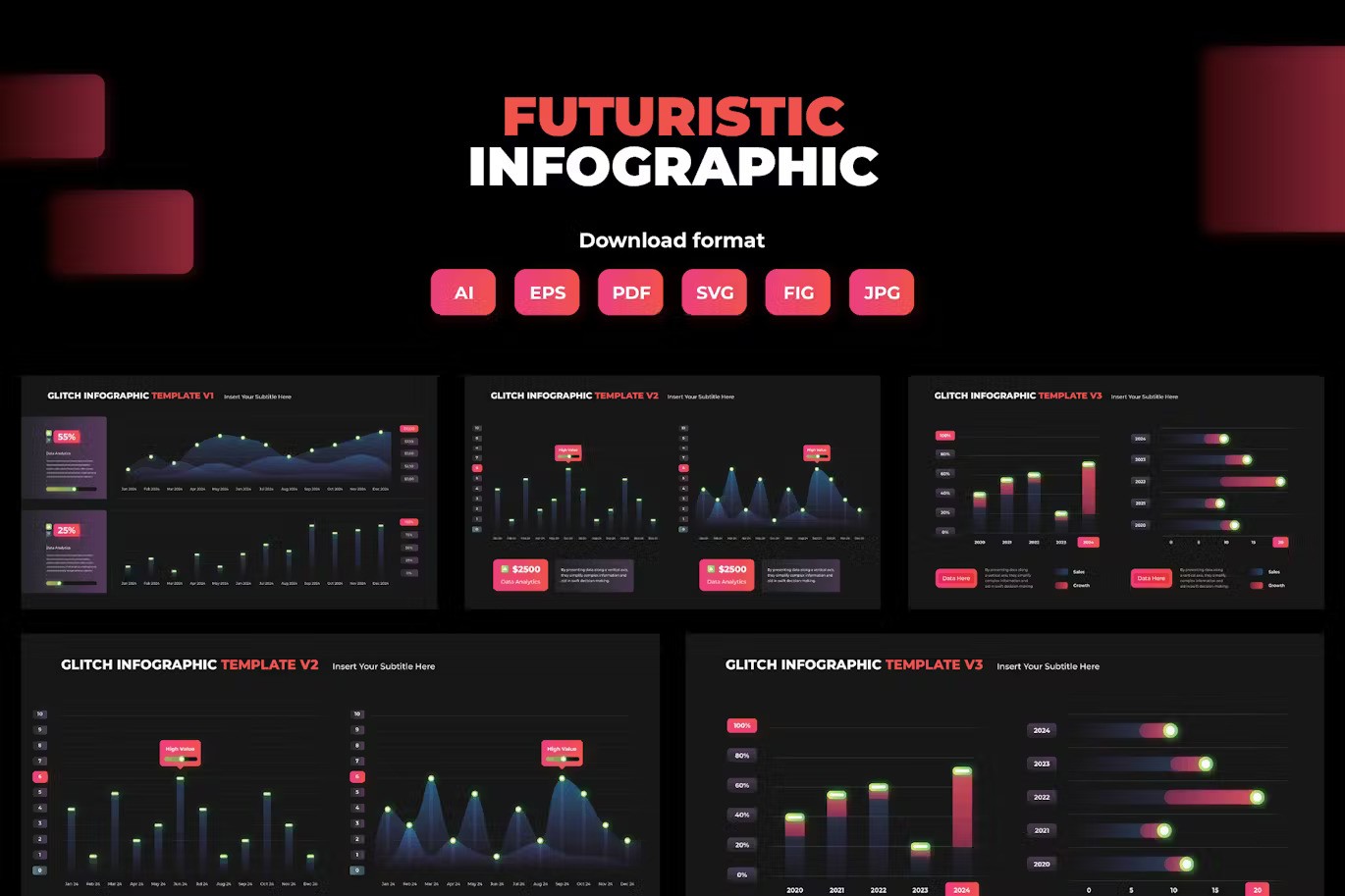 未来信息图表仪表盘模板 Futuristic Infographic Template
