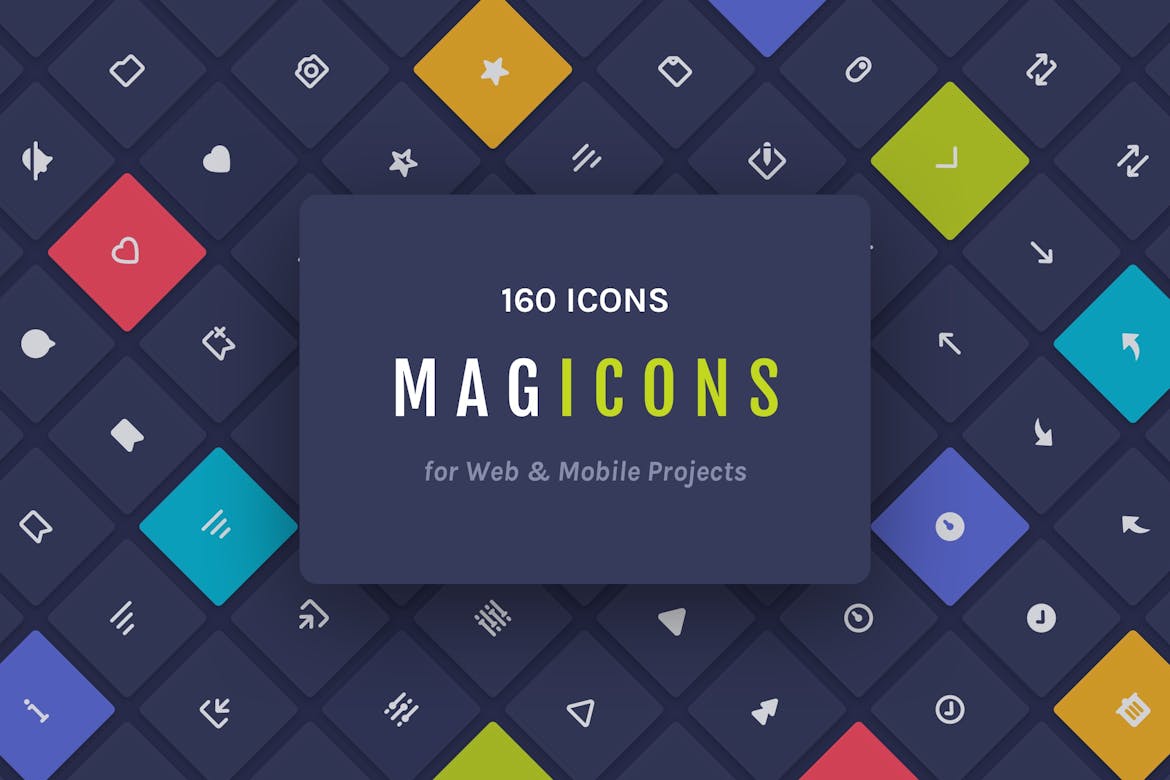 网页和手机APP矢量图标合集 160 Icons for Web & Mobile