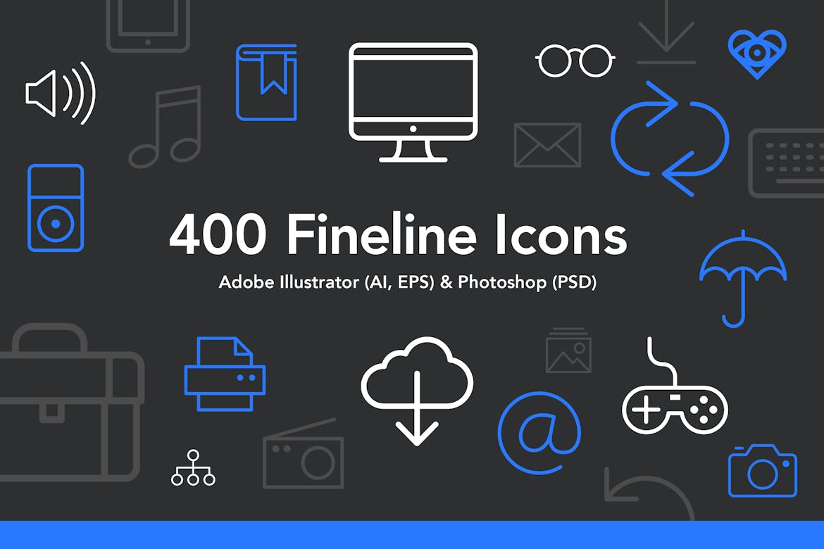 矢量细线图标合集 400 Fineline Icons