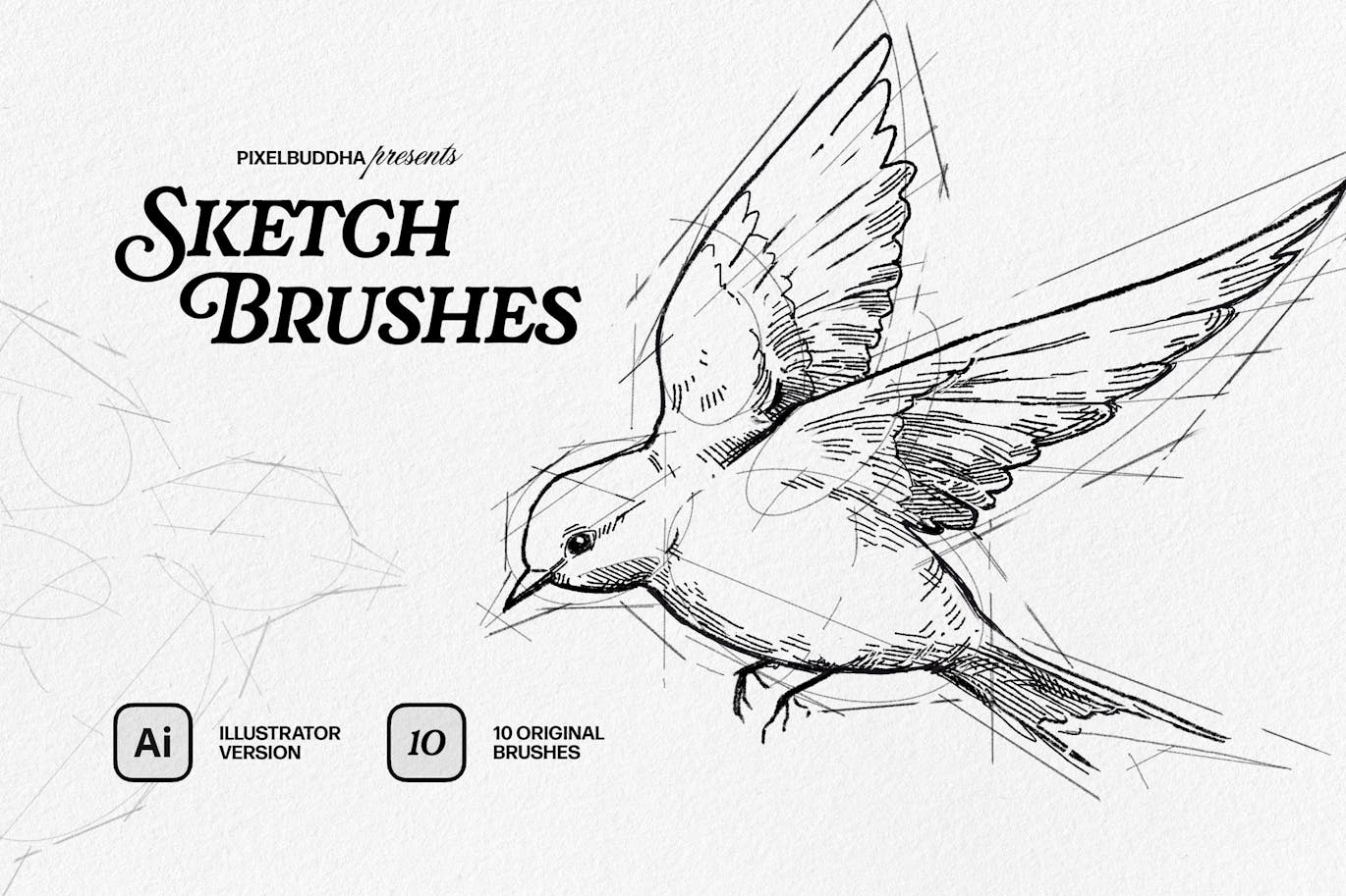 真实的素描画笔 SKETCHER-Sketch Brushes for Photoshop and Illustrator