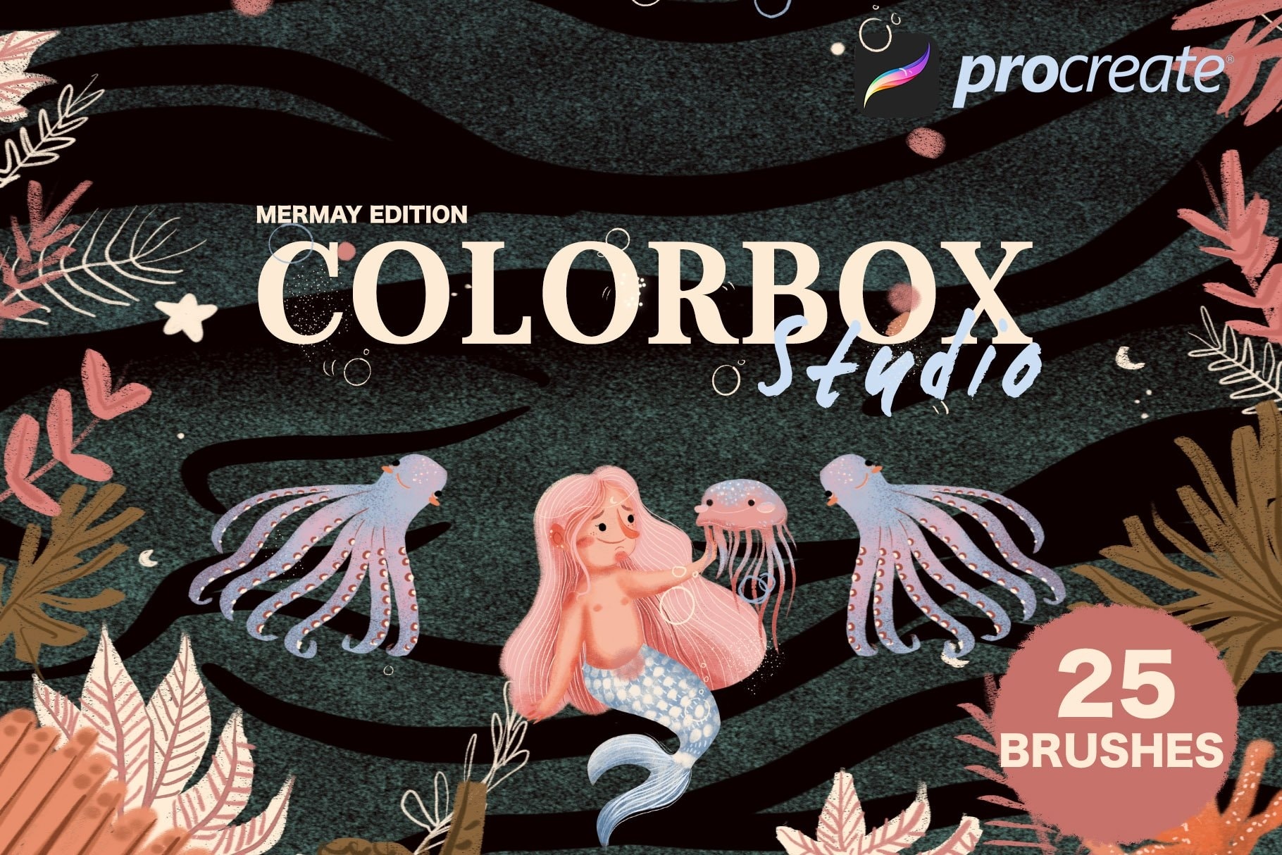 真实的噪点插画ipad手绘画笔 Colorbox studio for Procreate