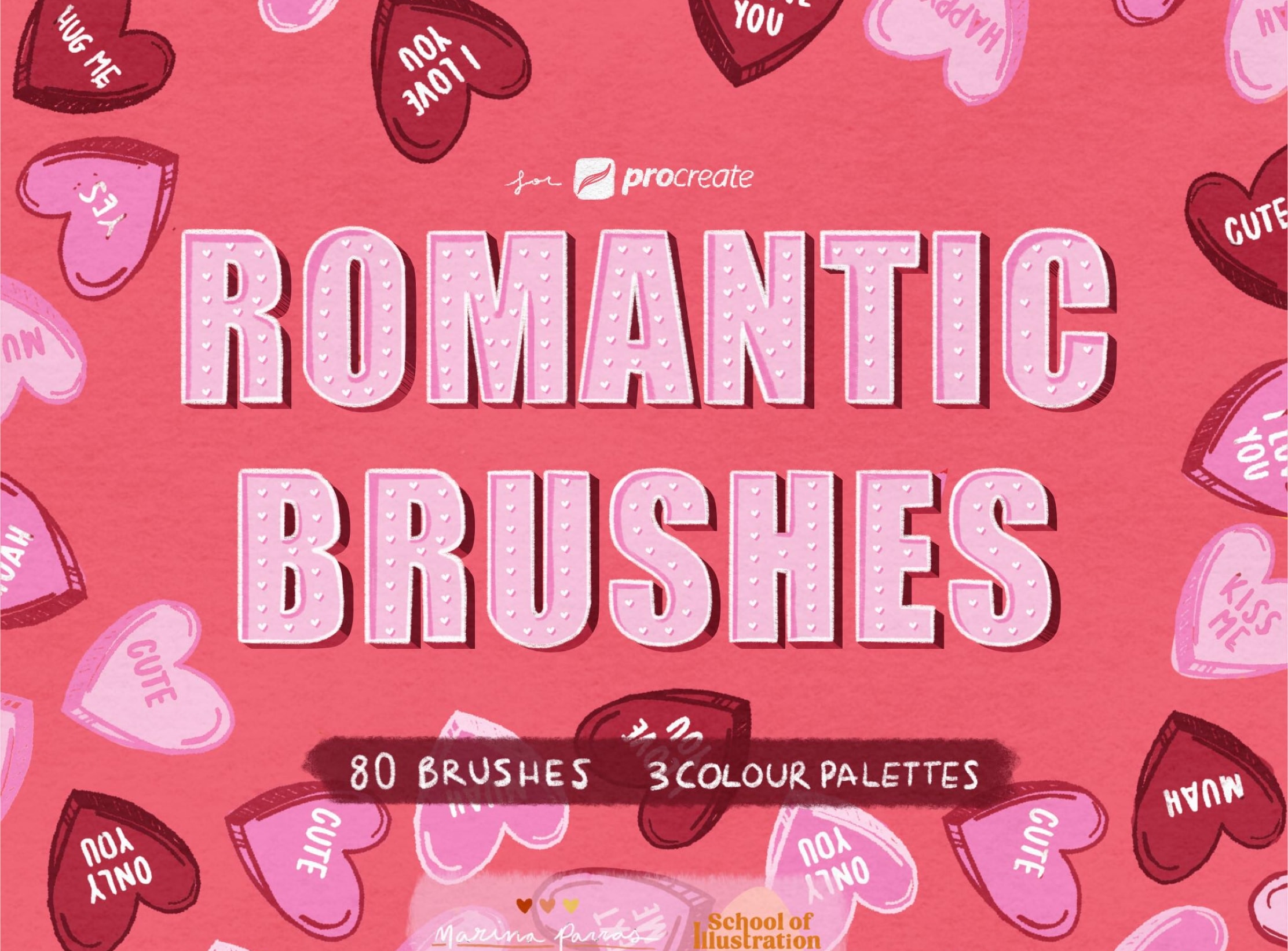 浪漫可爱纹理 ipad 画笔 Romantic Brushes for Procreate