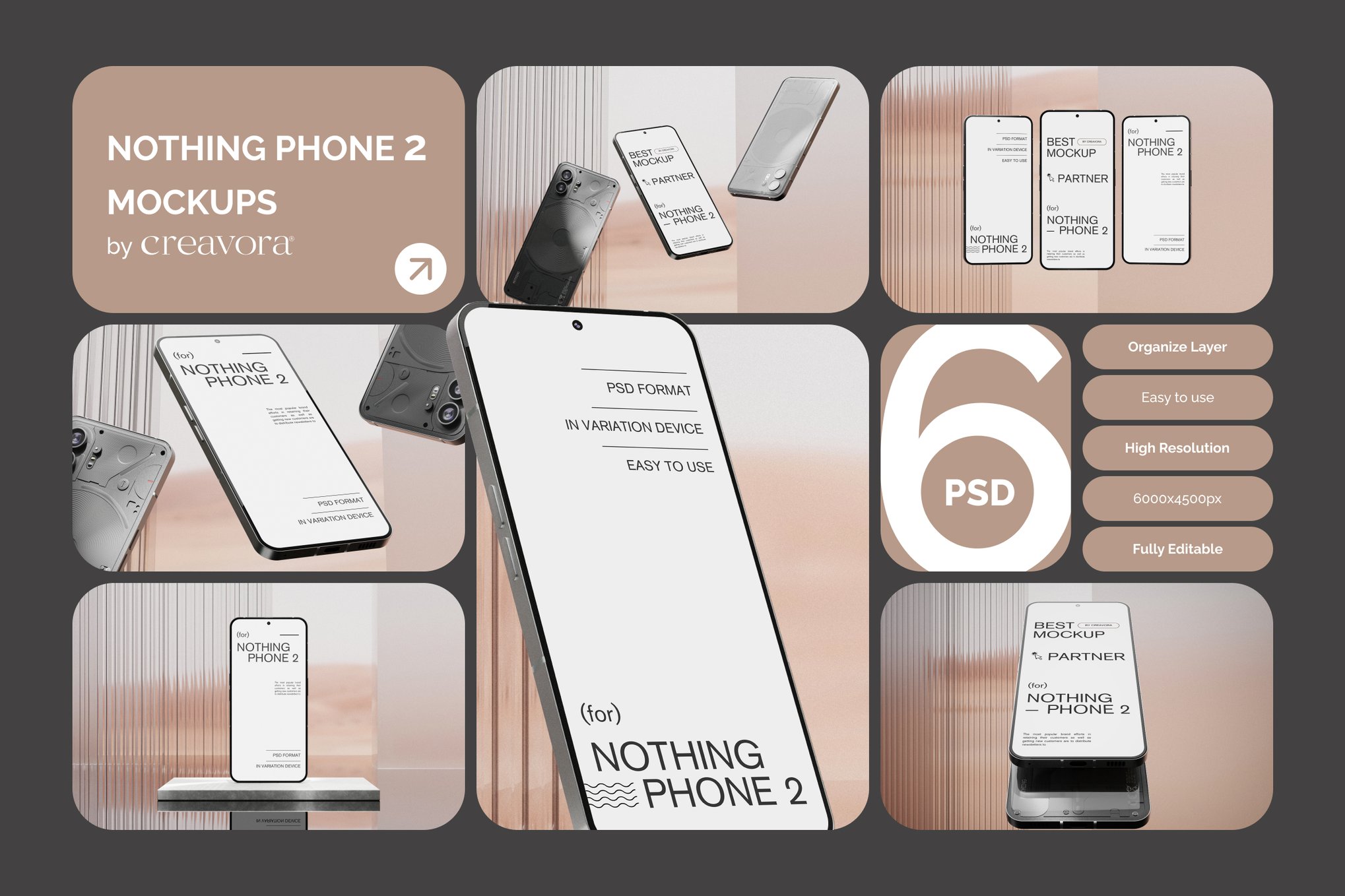 真实的 Nothing Phone 2 手机样机模型 Nothing Phone 2 Mockups